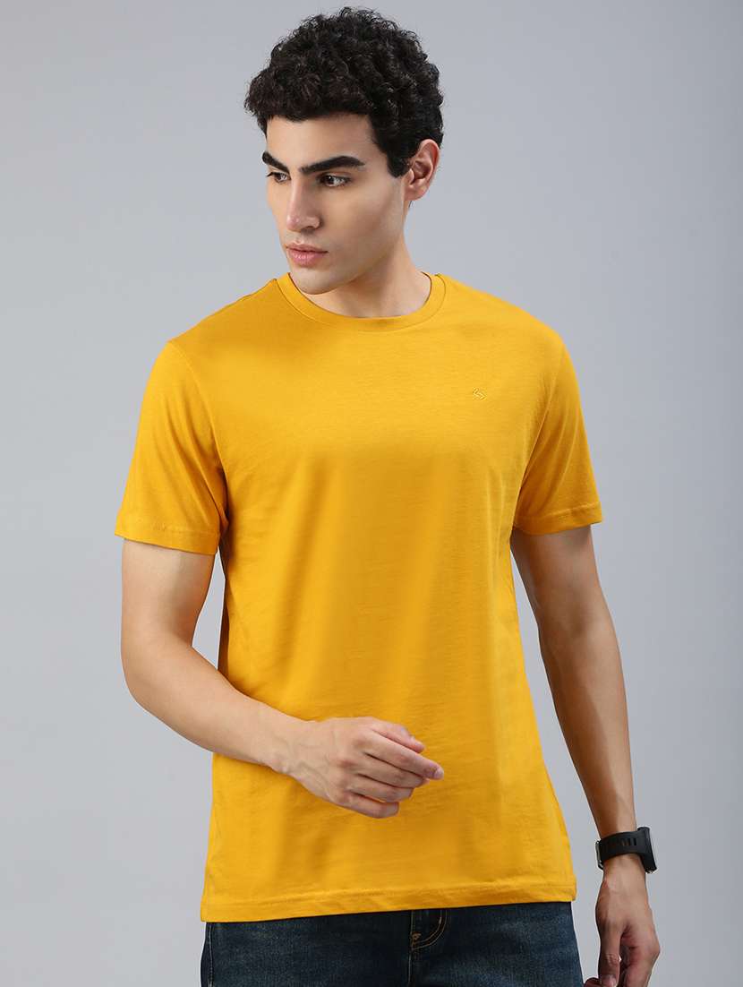 men solid short sleeve regular fit t-shirt