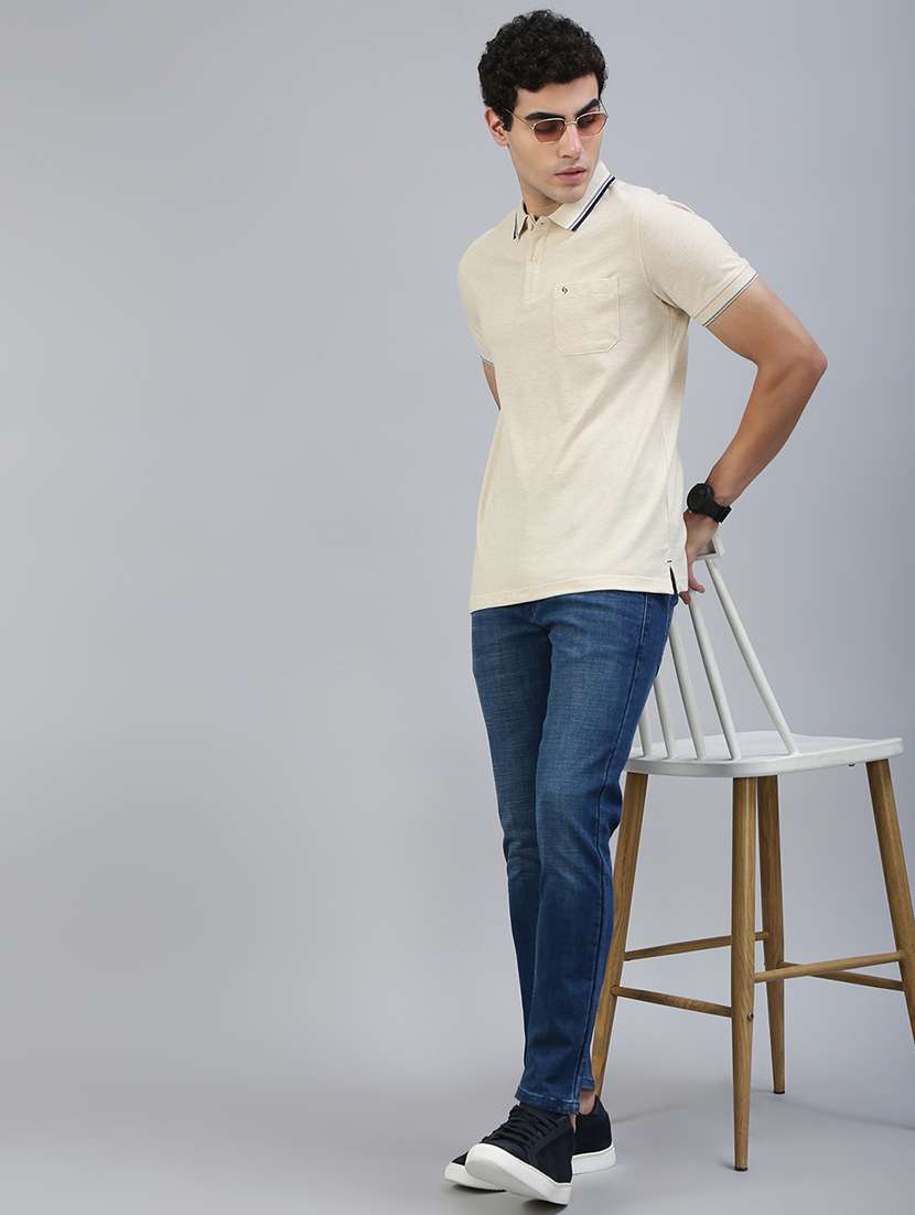 men solid short sleeve slim fit polo t-shirt - 21941419 -  Standard Image - 3