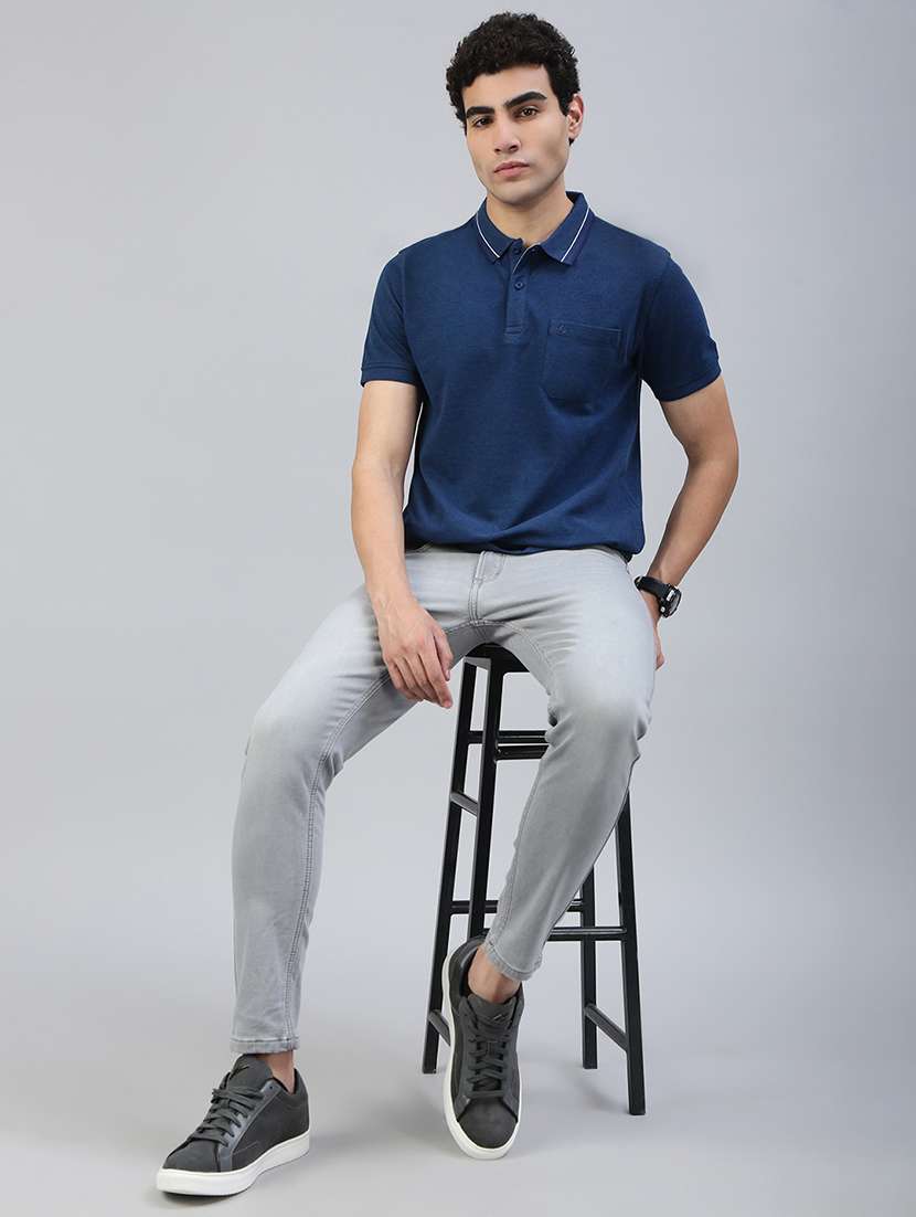 men solid short sleeve slim fit polo t-shirt - 21941420 -  Standard Image - 3