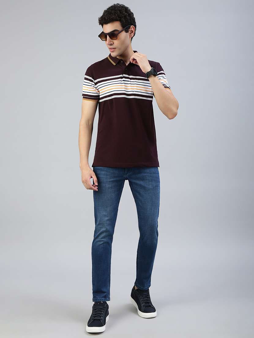 men striped short sleeve regular fit polo t-shirt - 21941423 -  Standard Image - 3