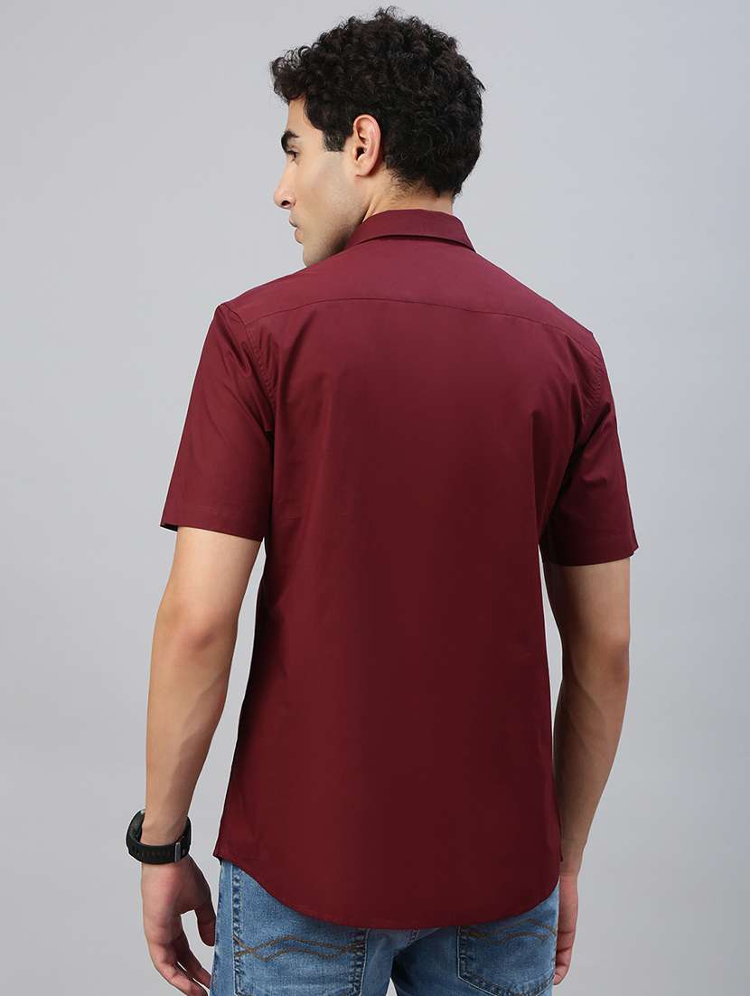 men solid short sleeve regular fit casual shirt - 21941436 -  Standard Image - 3