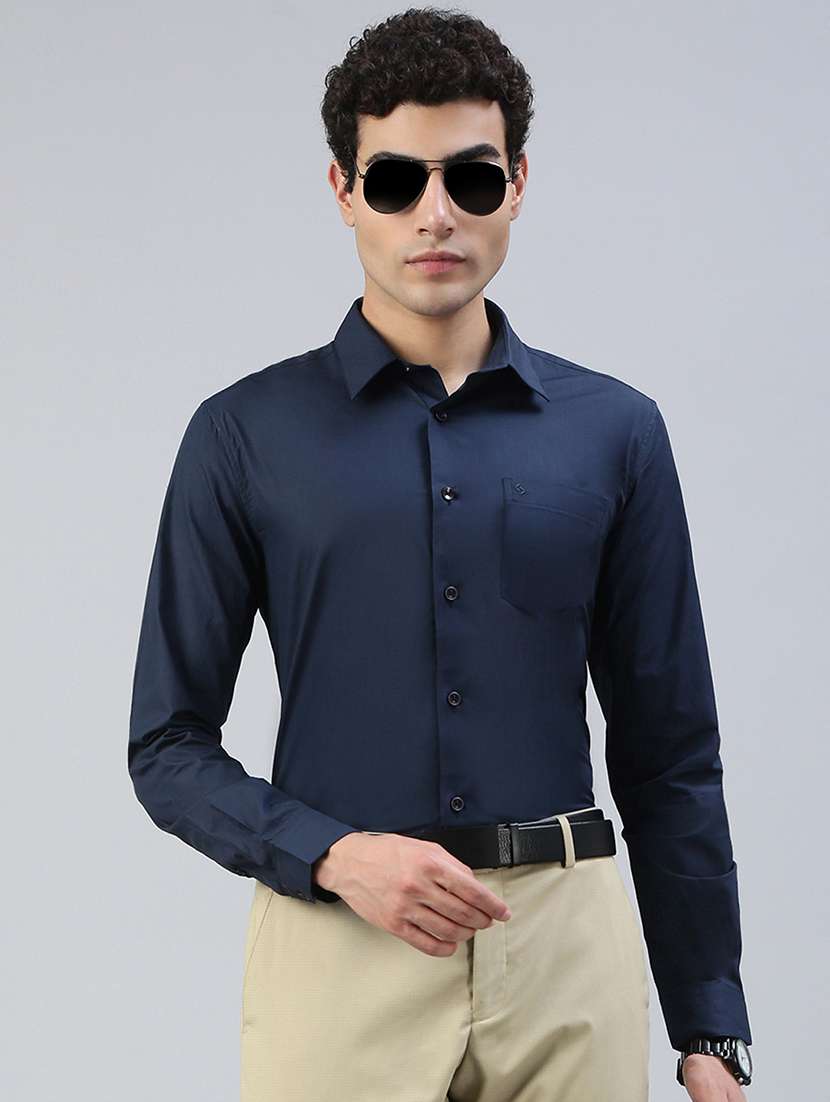 men solid long sleeve regular fit formal shirt