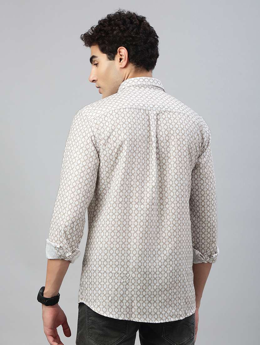 men printed long sleeve regular fit casual shirt - 21941447 -  Standard Image - 3