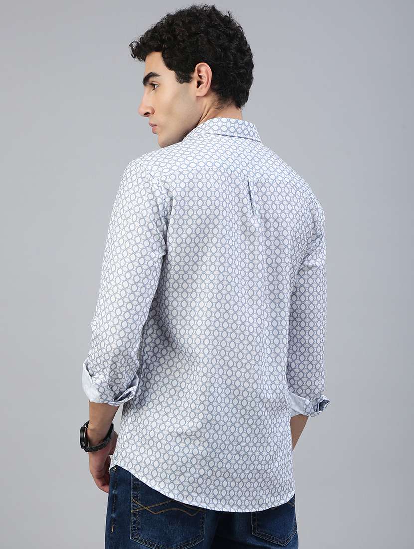 men printed long sleeve regular fit casual shirt - 21941448 -  Standard Image - 3
