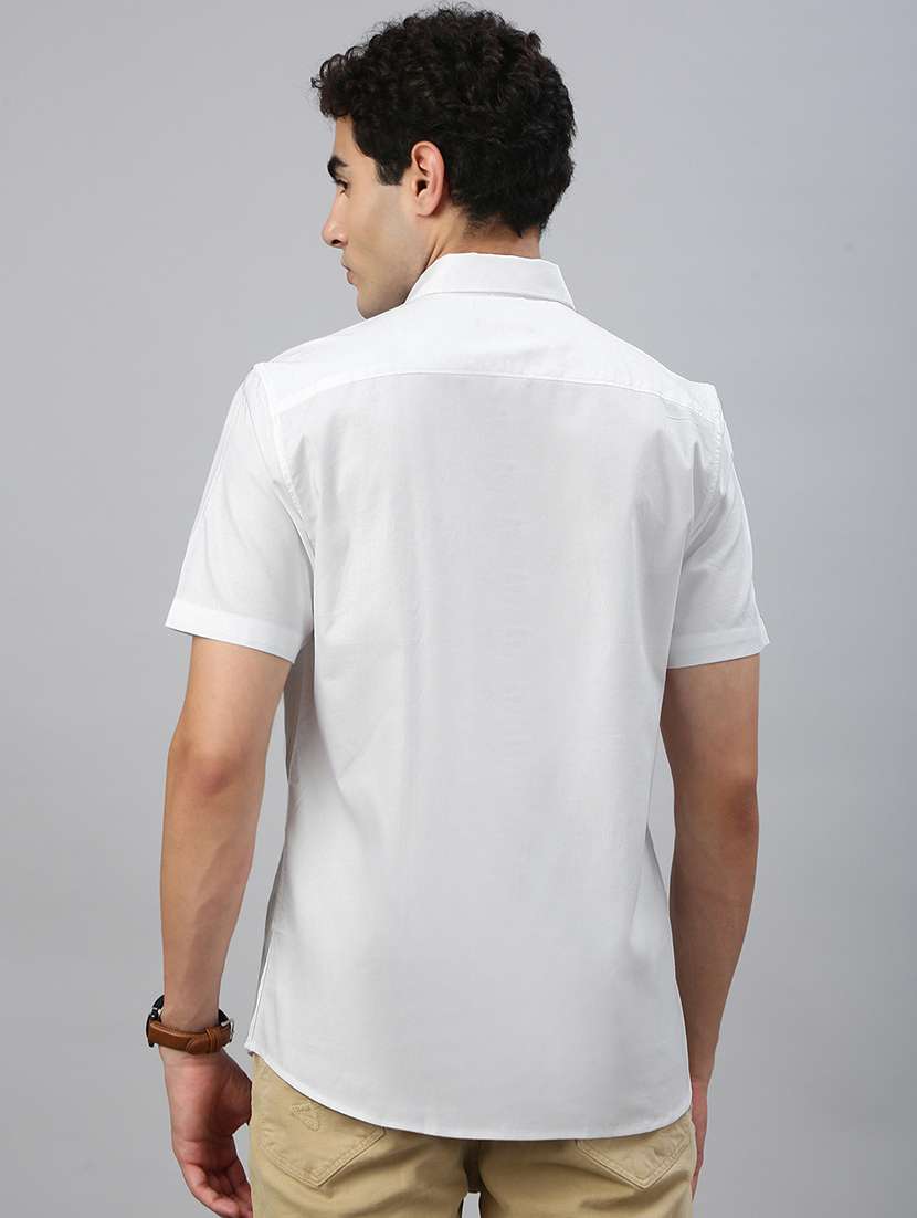 men solid short sleeve regular fit casual shirt - 21941450 -  Standard Image - 3
