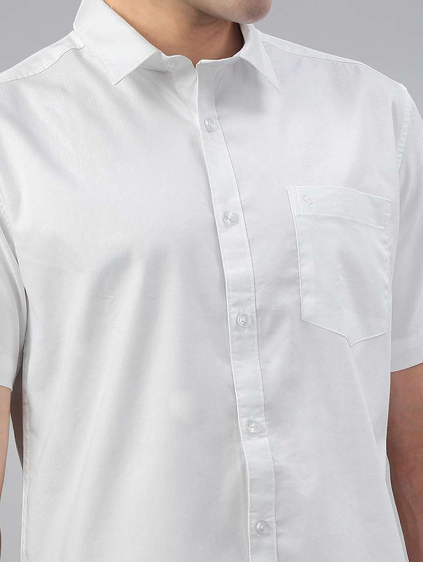 men solid short sleeve regular fit casual shirt - 21941450 -  Standard Image - 5