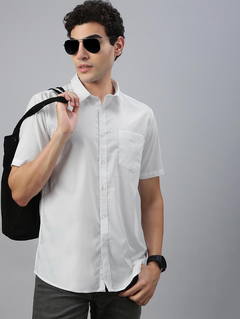men solid short sleeve regular fit casual shirt - 21941452 - Zoom Image - 0