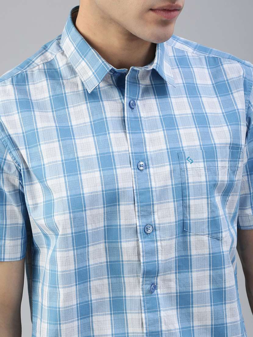 men checkered short sleeve regular fit casual shirt - 21941456 -  Standard Image - 5