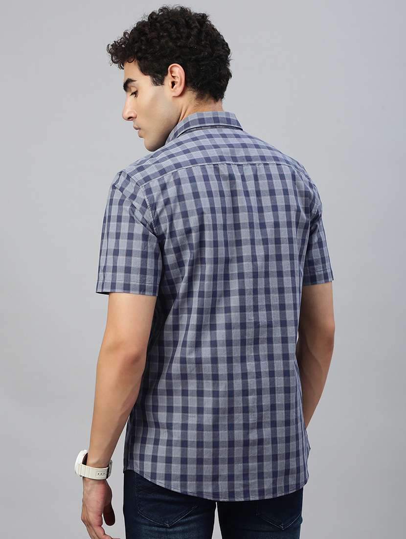 men checkered short sleeve regular fit casual shirt - 21941459 -  Standard Image - 3