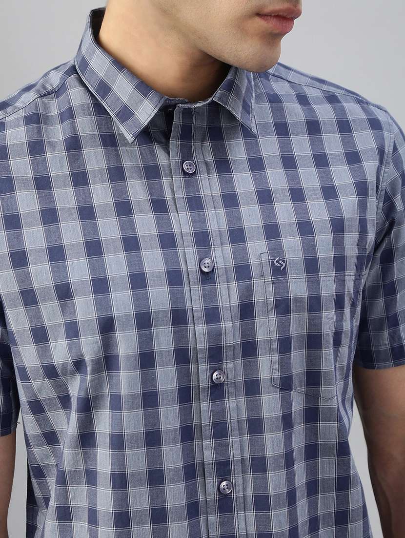 men checkered short sleeve regular fit casual shirt - 21941459 -  Standard Image - 5
