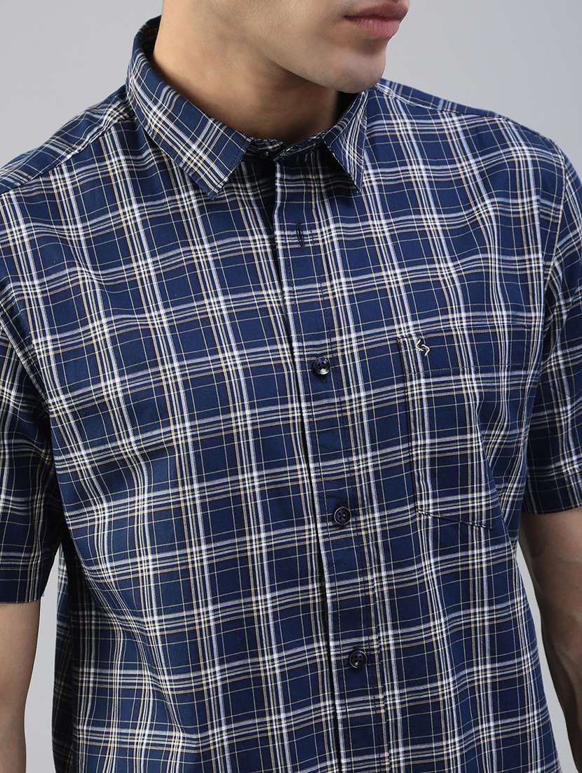 men checkered short sleeve regular fit casual shirt - 21941462 -  Standard Image - 5