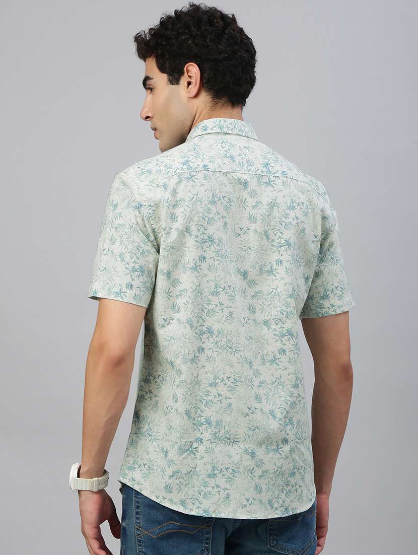 men printed short sleeve regular fit casual shirt - 21941464 -  Standard Image - 3