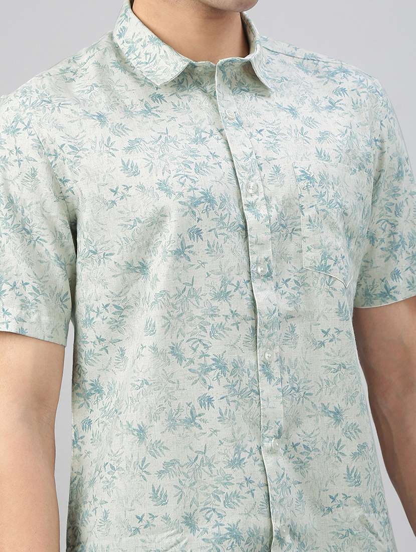 men printed short sleeve regular fit casual shirt - 21941464 -  Standard Image - 5