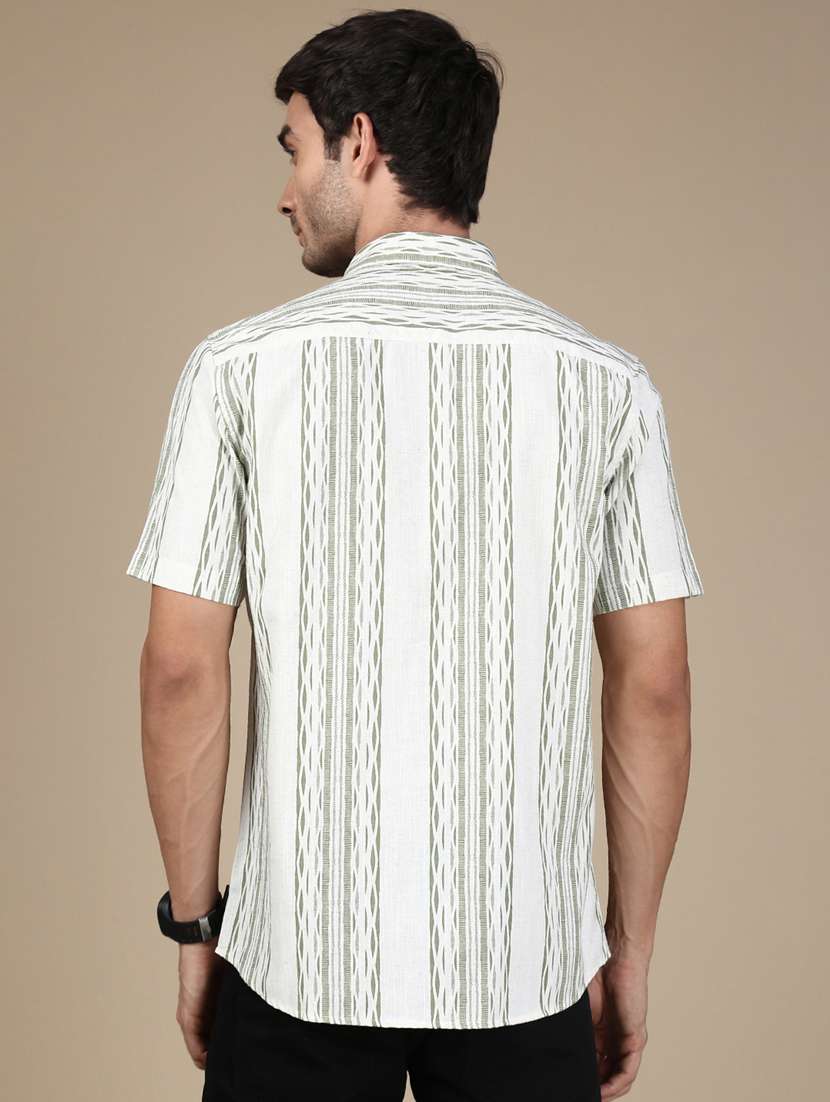 men striped short sleeve regular fit casual shirt - 21941469 -  Standard Image - 3