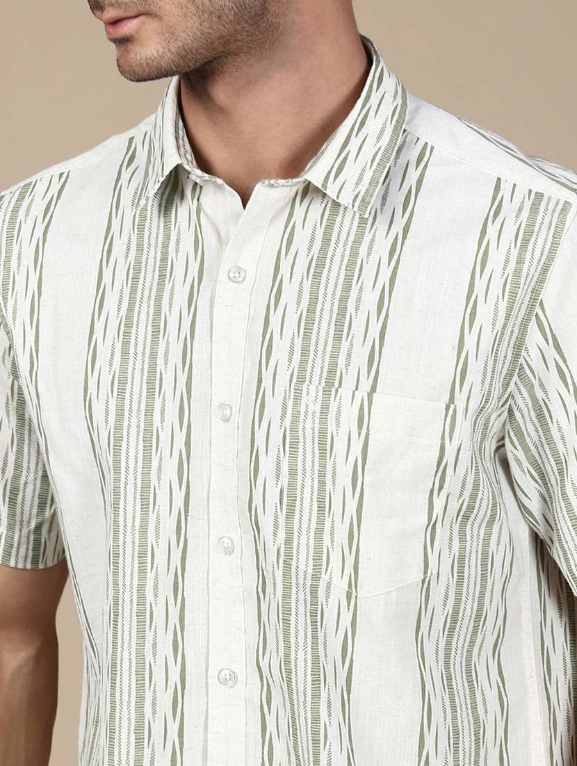 men striped short sleeve regular fit casual shirt - 21941469 -  Standard Image - 5