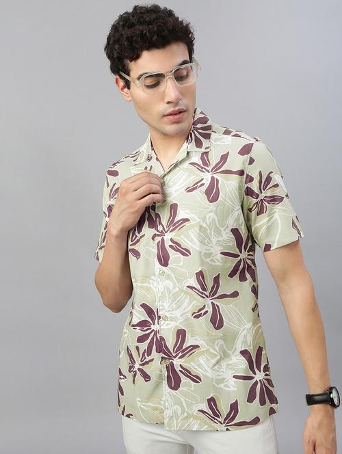 men printed short sleeve regular fit casual shirt - 21941472 -  Standard Image - 0