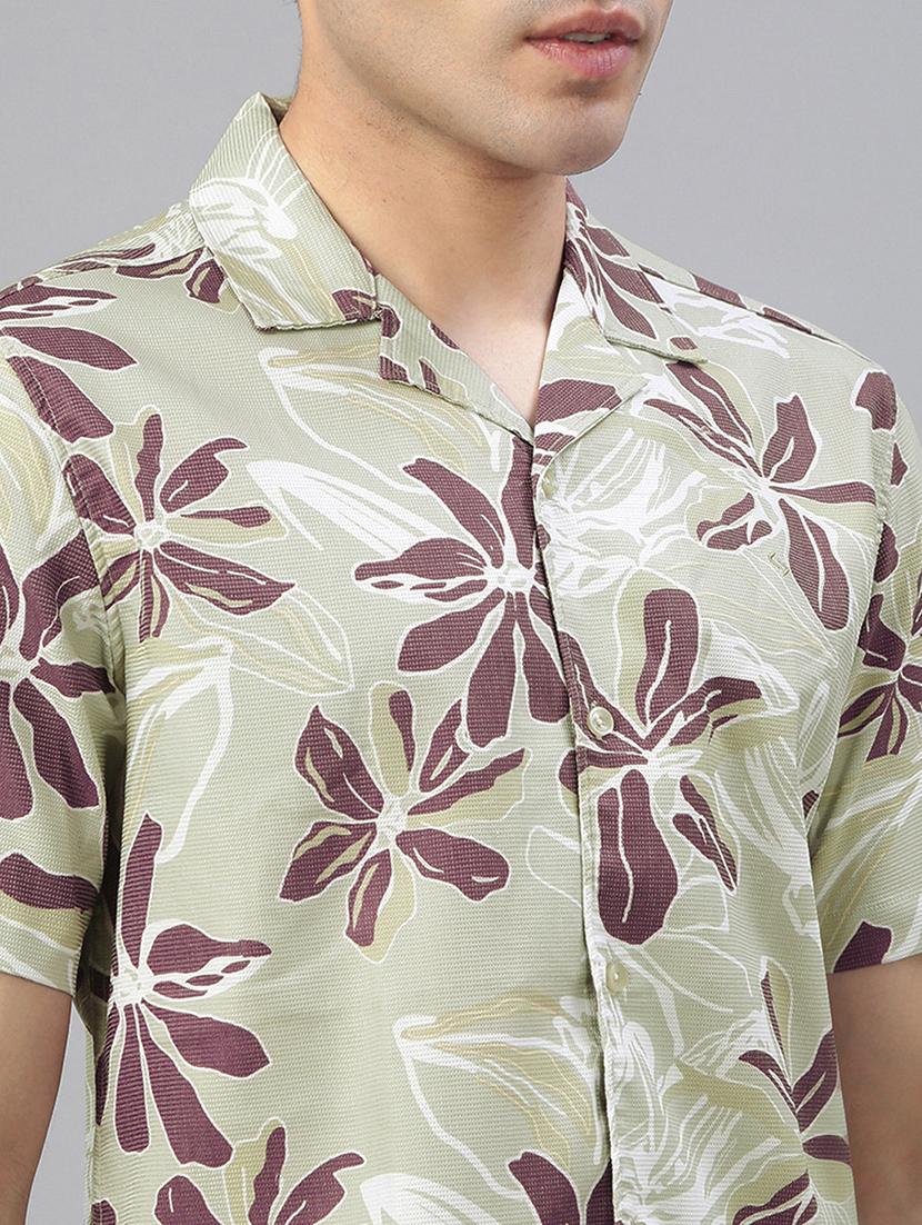 men printed short sleeve regular fit casual shirt - 21941472 - Standard Image - 5