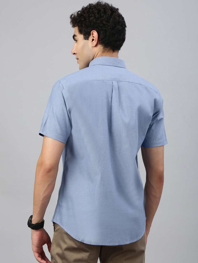 men solid short sleeve regular fit casual shirt - 21941475 -  Standard Image - 3