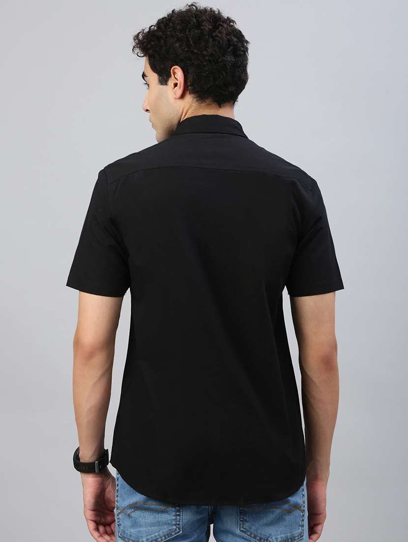 men solid short sleeve regular fit casual shirt - 21941479 -  Standard Image - 3