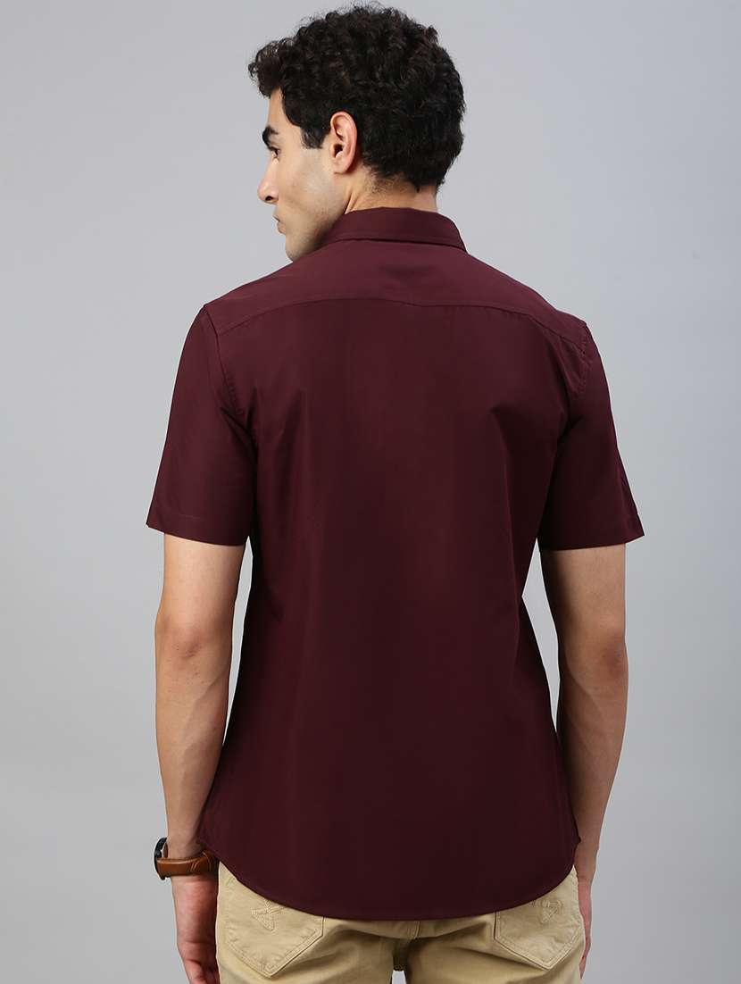 men solid short sleeve regular fit casual shirt - 21941481 -  Standard Image - 3