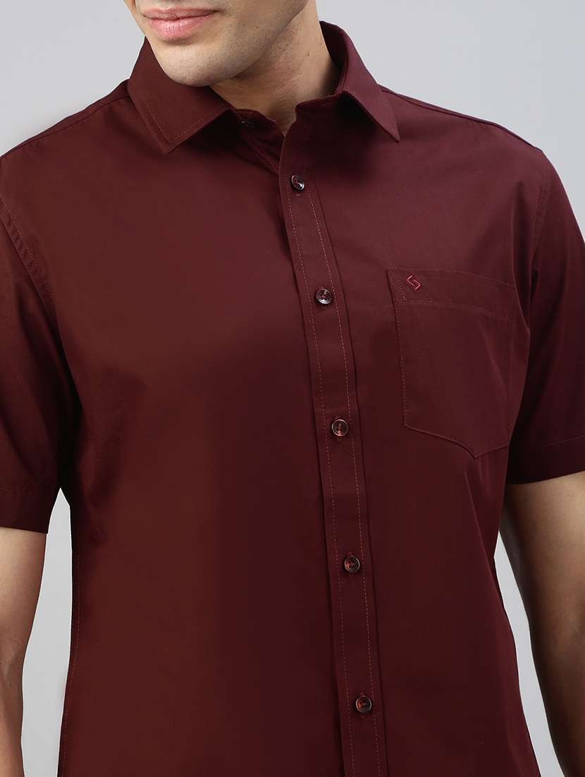 men solid short sleeve regular fit casual shirt - 21941481 -  Standard Image - 5