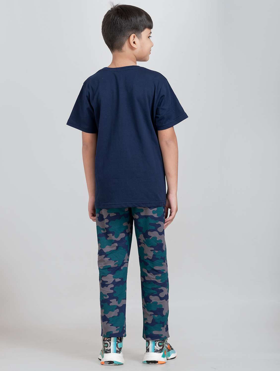 boys printed round neck pyjama set nightwear - 21941496 -  Standard Image - 3