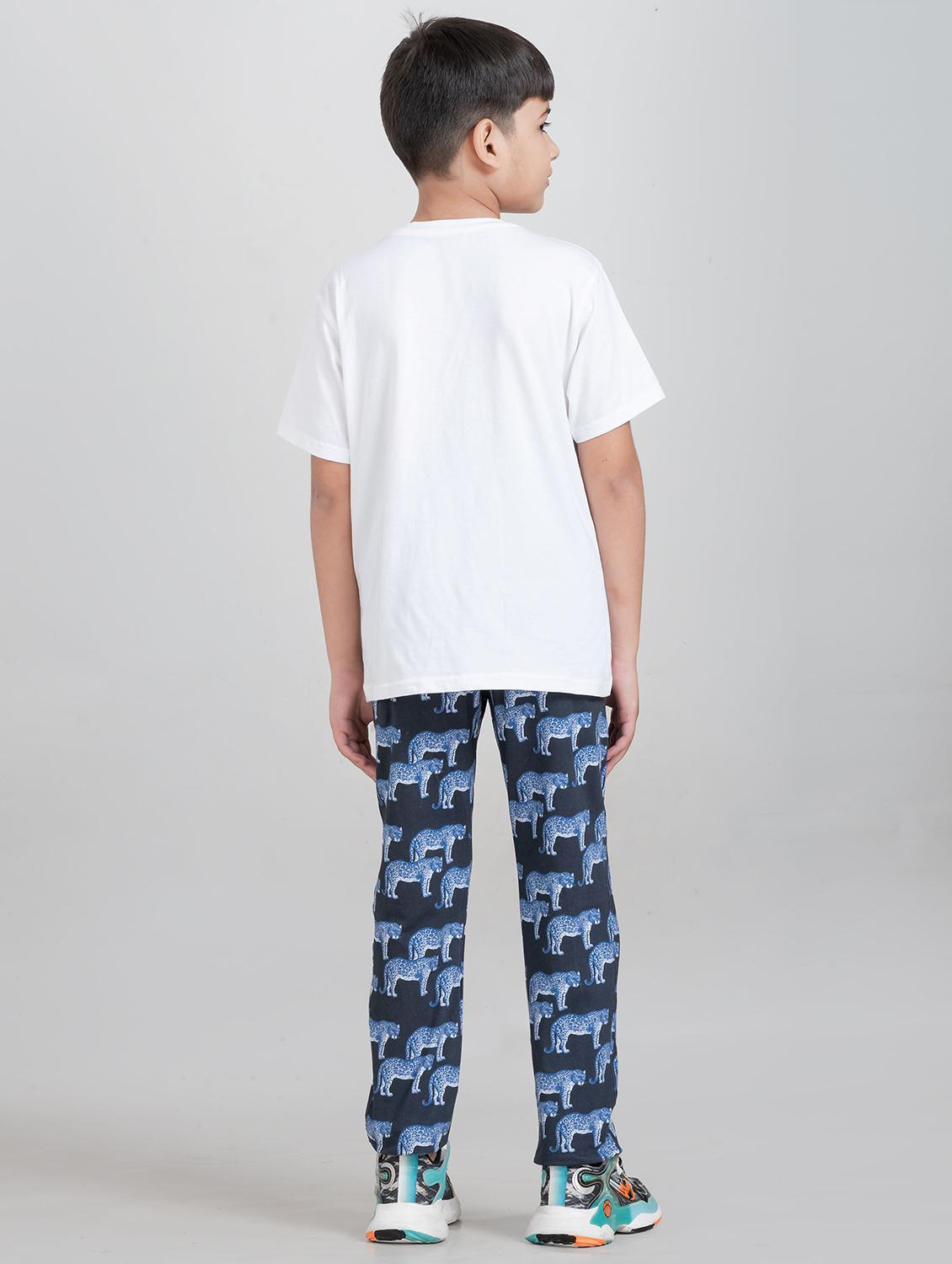 boys printed round neck pyjama set nightwear - 21941498 - Standard Image - 3