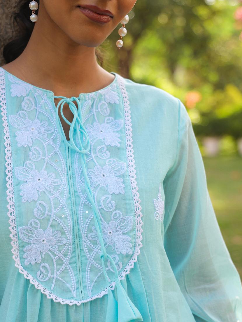 women three quarter sleeve tiered ethnic dress - 21941514 - Standard Image - 5