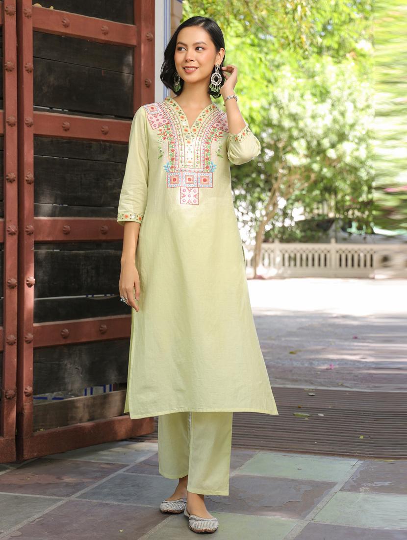 women three quarter sleeve kurta pant with dupatta set - 21941543 - Standard Image - 5