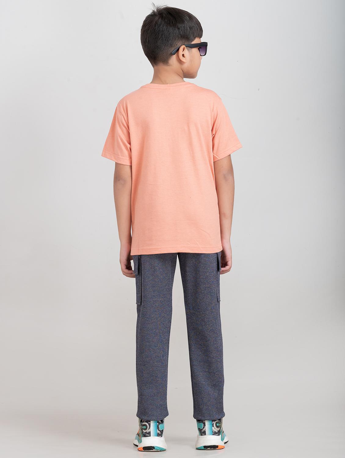 boys peach printed t-shirt & cargo full length set - 21941574 - Standard Image - 3