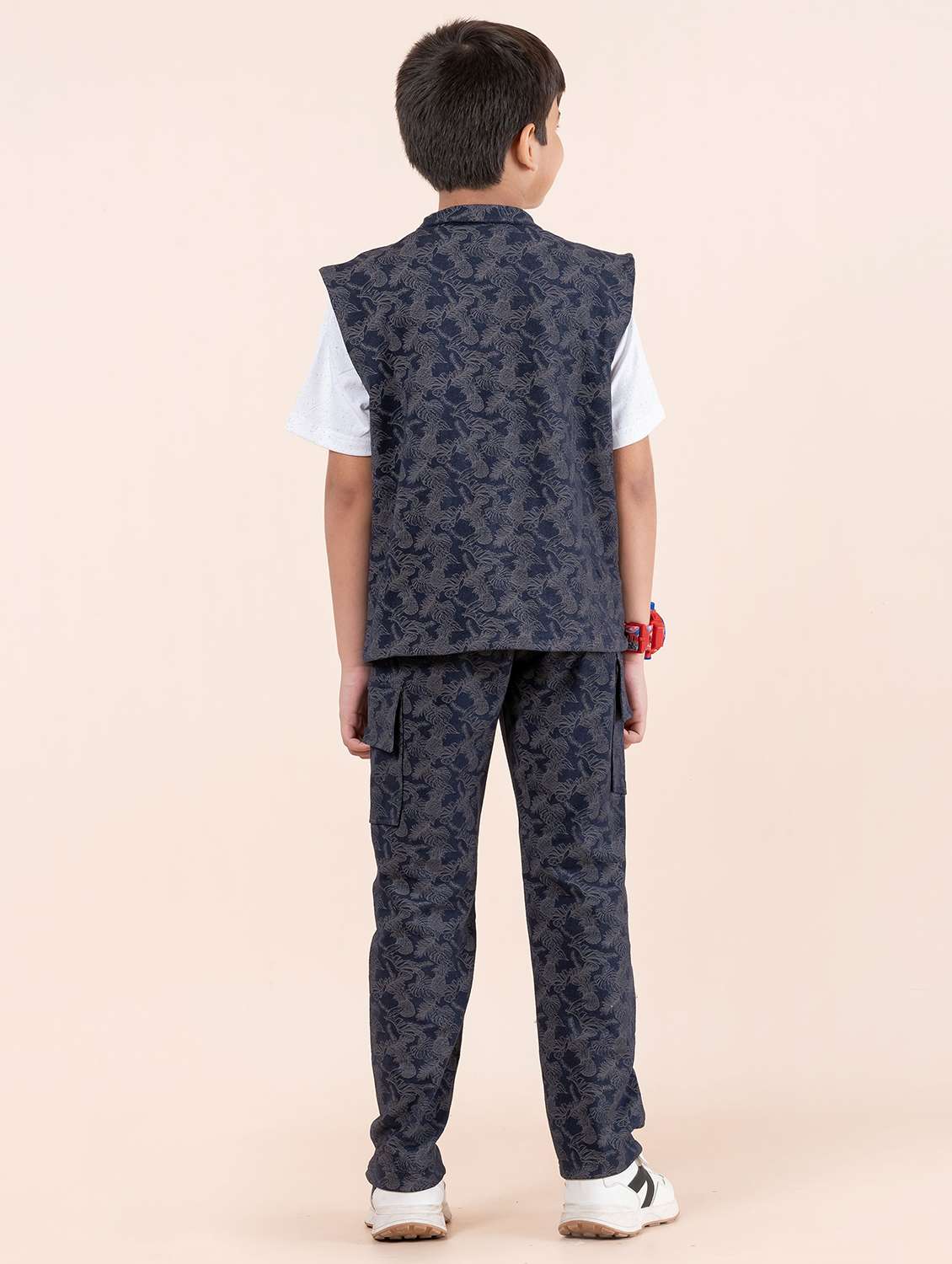 boys printed t-shirt & trouser full length set - 21941589 -  Standard Image - 3