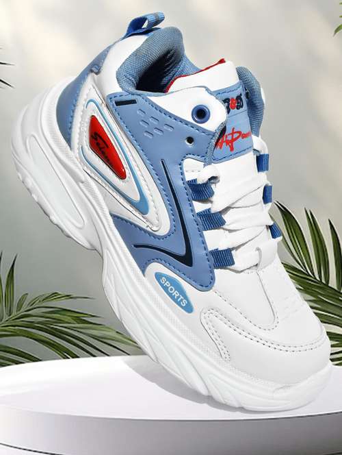 boys white lace up sports shoe
