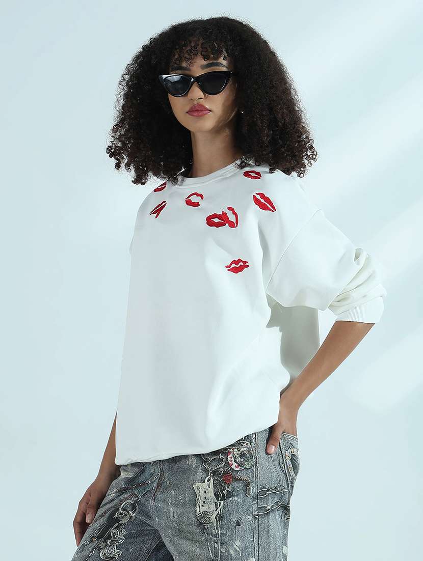 women embroidered long sleeve sweatshirt - 21941662 -  Standard Image - 3