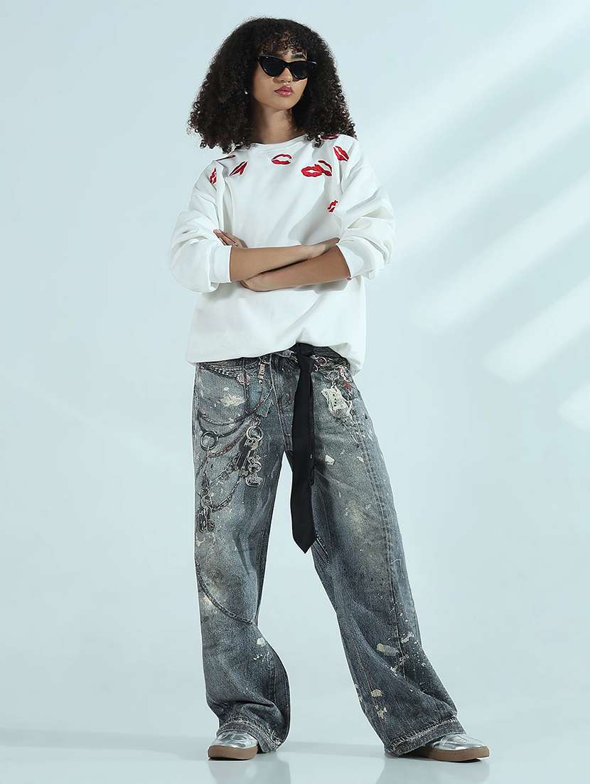 women embroidered long sleeve sweatshirt - 21941662 -  Standard Image - 5