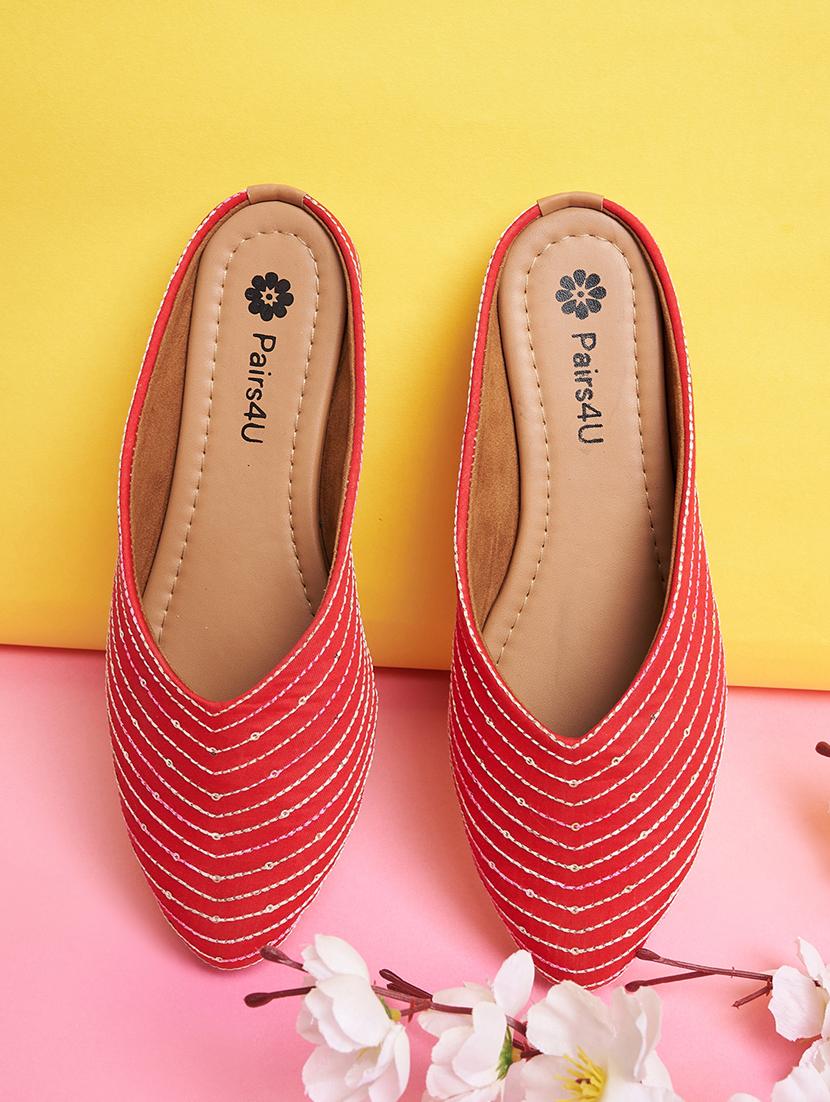 women embroidered slip on ethnic mule - 21941673 - Zoom Image - 0