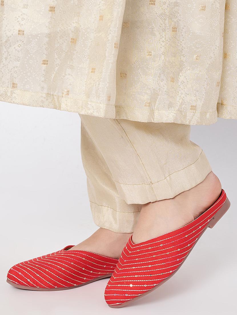 women embroidered slip on ethnic mule - 21941673 - Standard Image - 3