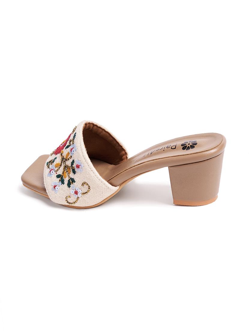 off white canvas slip on sandals - 21941677 - Standard Image - 3