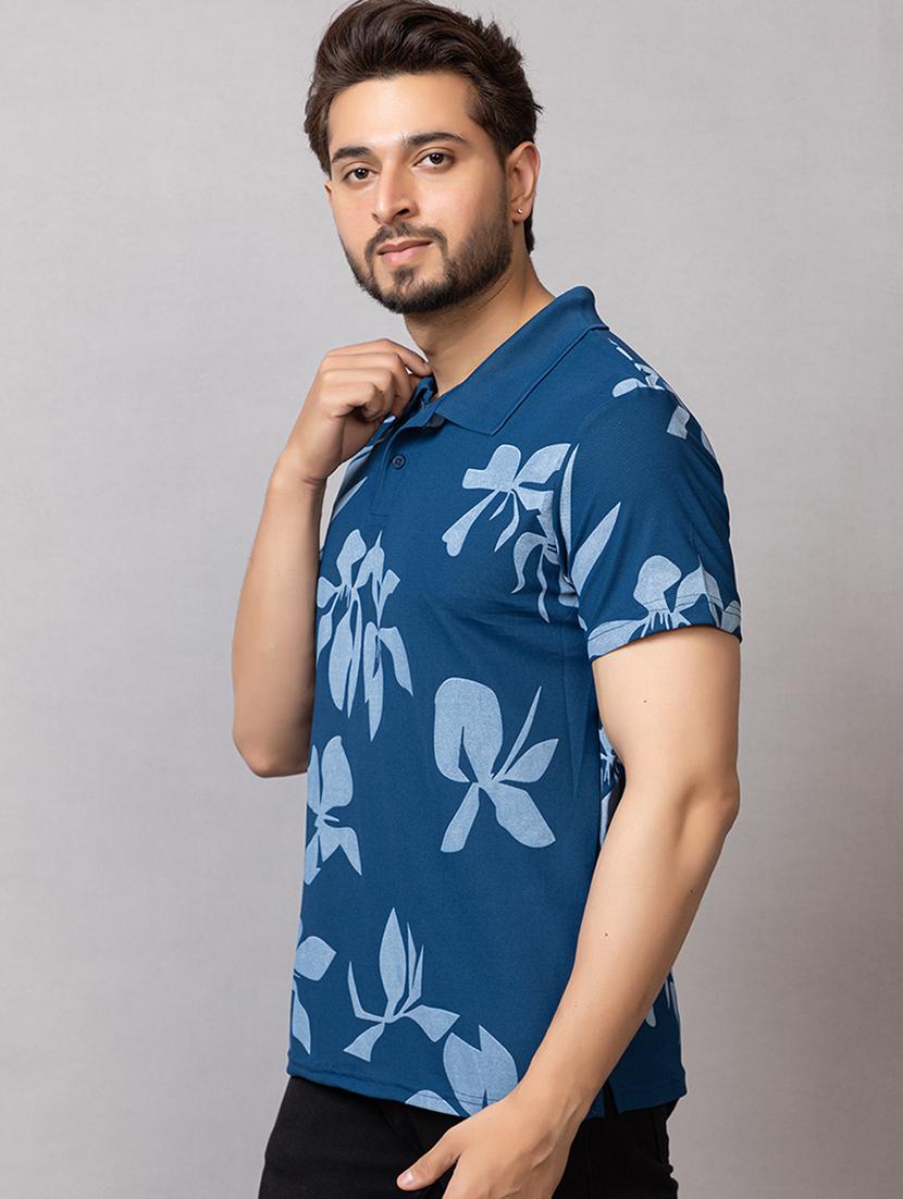 men printed short sleeve regular fit polo t-shirt
