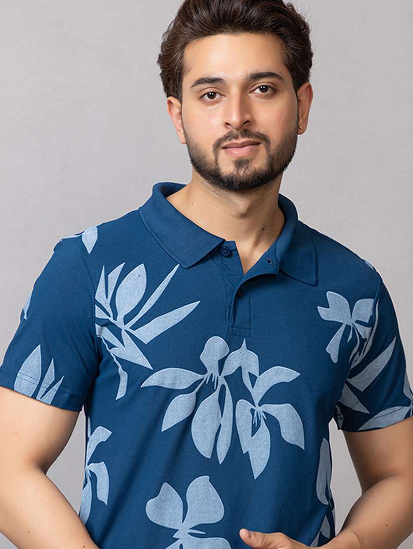 men printed short sleeve regular fit polo t-shirt - 21941687 - Standard Image - 3