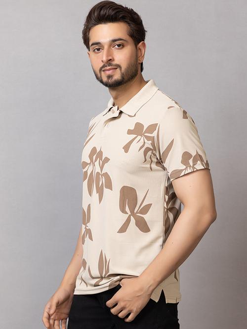 men printed short sleeve regular fit polo t-shirt - 21941688 - Standard Image - 0