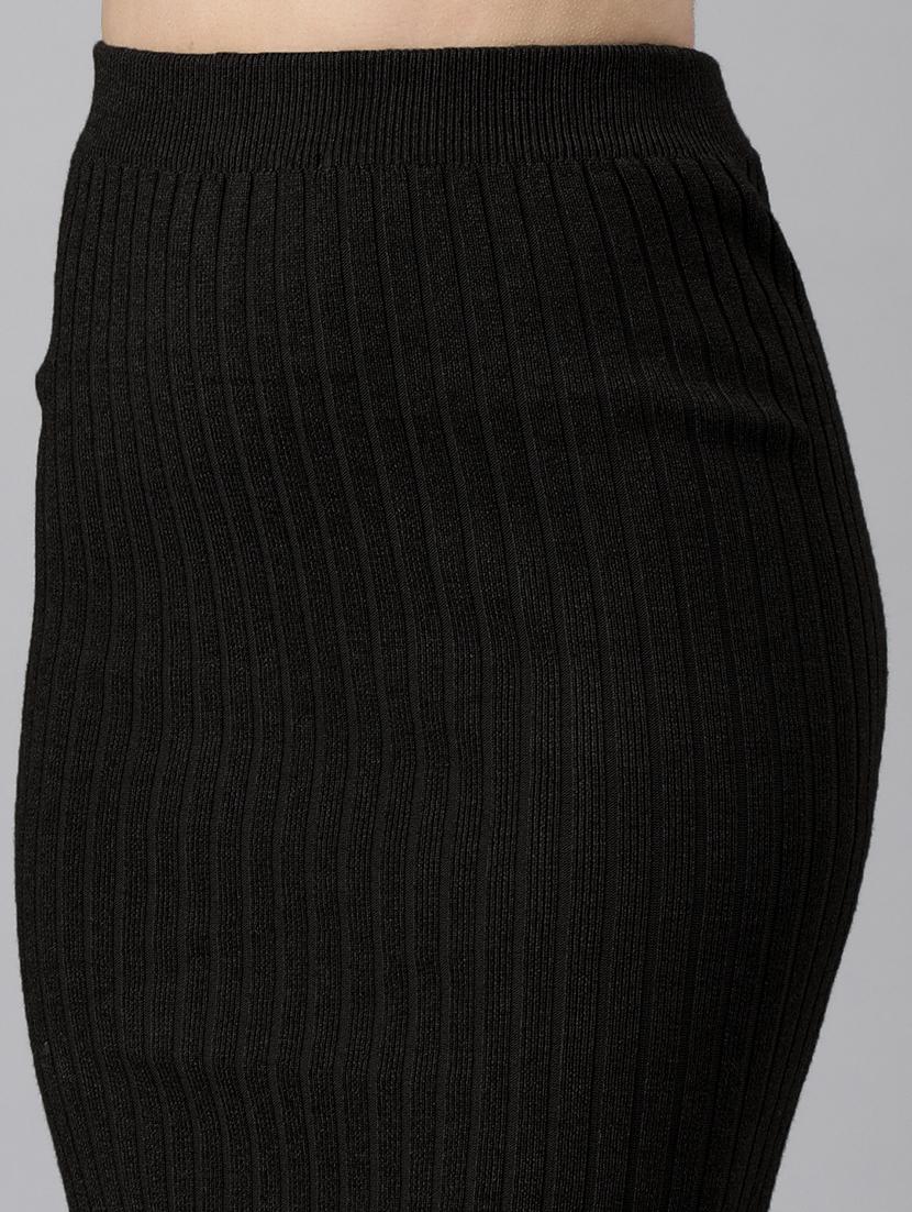women solid high rise bodycon skirt - 21941773 - Standard Image - 3