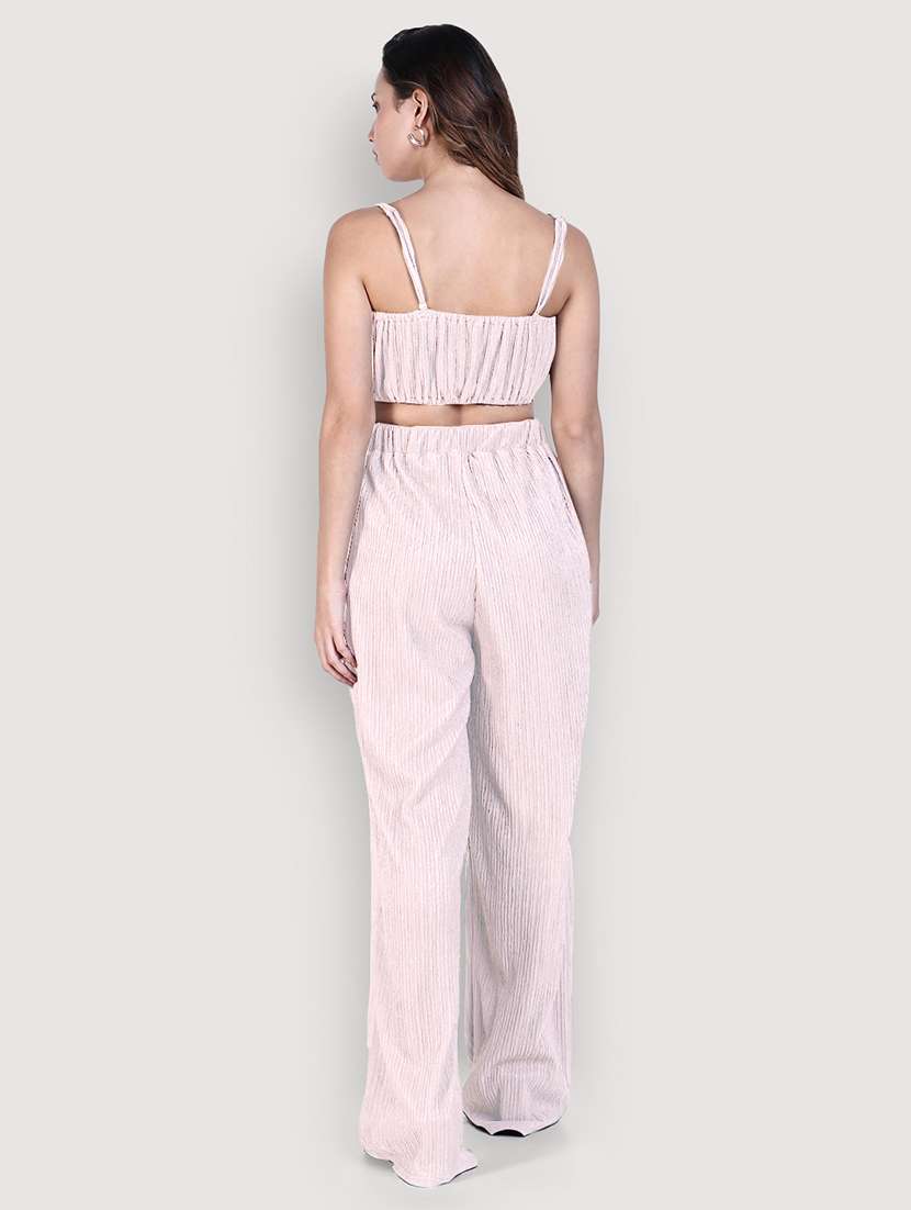 women solid top and trouser co-ord set - 21941796 -  Standard Image - 5