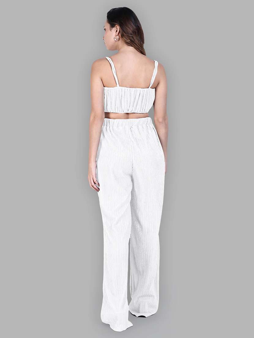 women solid top and trouser co-ord set - 21941797 -  Standard Image - 5