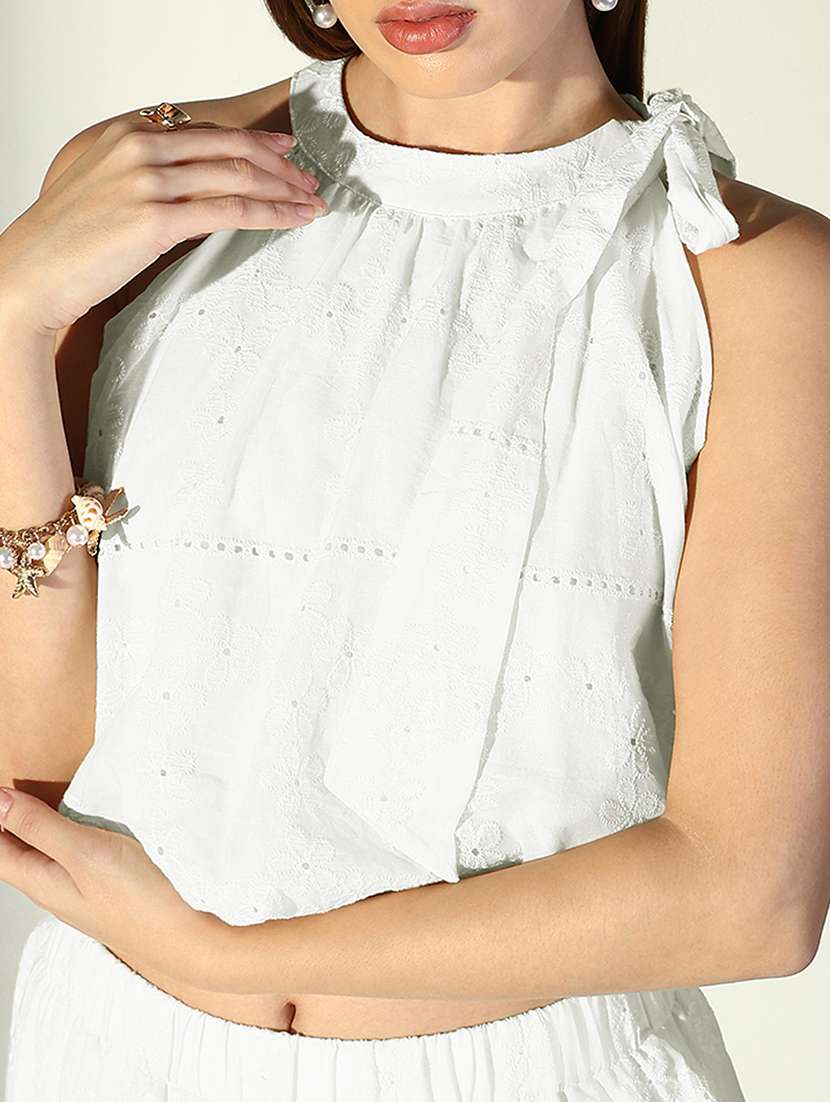 women embroidered top and skirt co-ord set - 21941798 -  Standard Image - 3