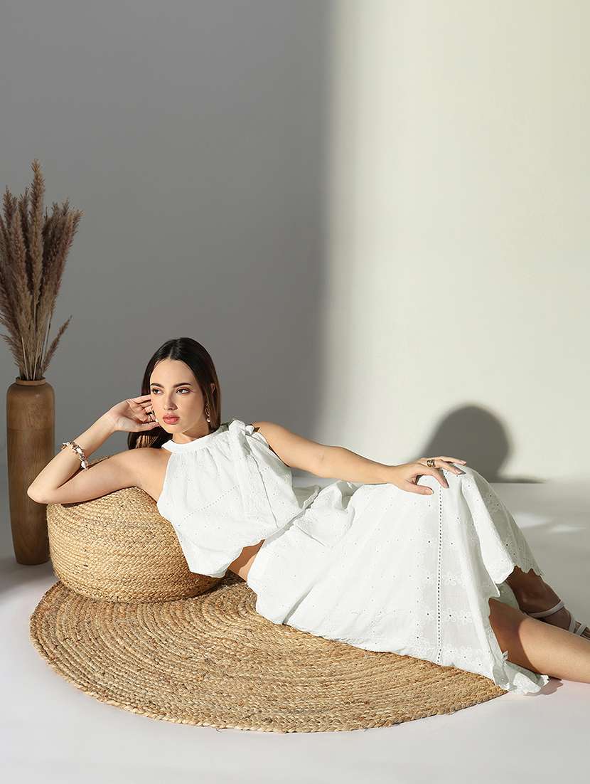 women embroidered top and skirt co-ord set - 21941798 -  Standard Image - 5