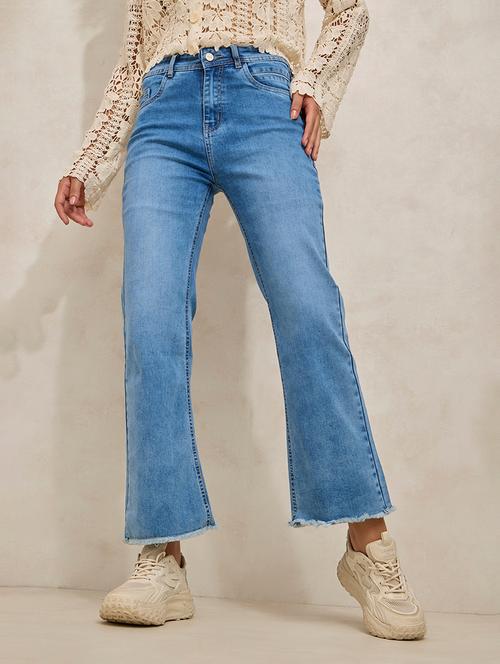 women solid mid rise bootcut jean - 21941804 -  Standard Image - 0