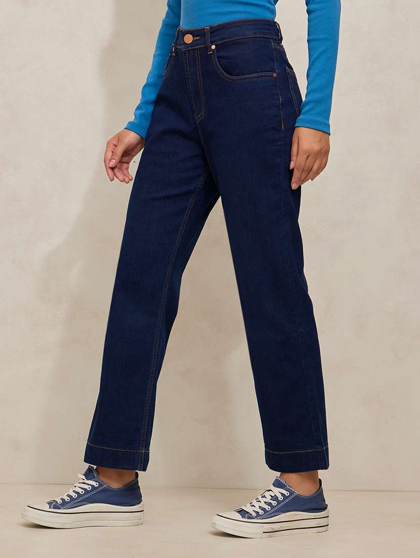 women solid high rise bootcut jeans - 21941811 -  Standard Image - 3