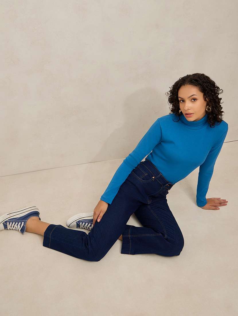 women solid high rise bootcut jeans - 21941811 -  Standard Image - 5