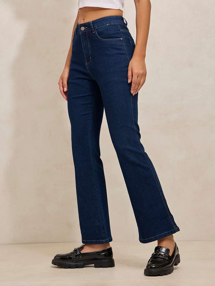 women solid high rise bootcut jean - 21941813 -  Standard Image - 3