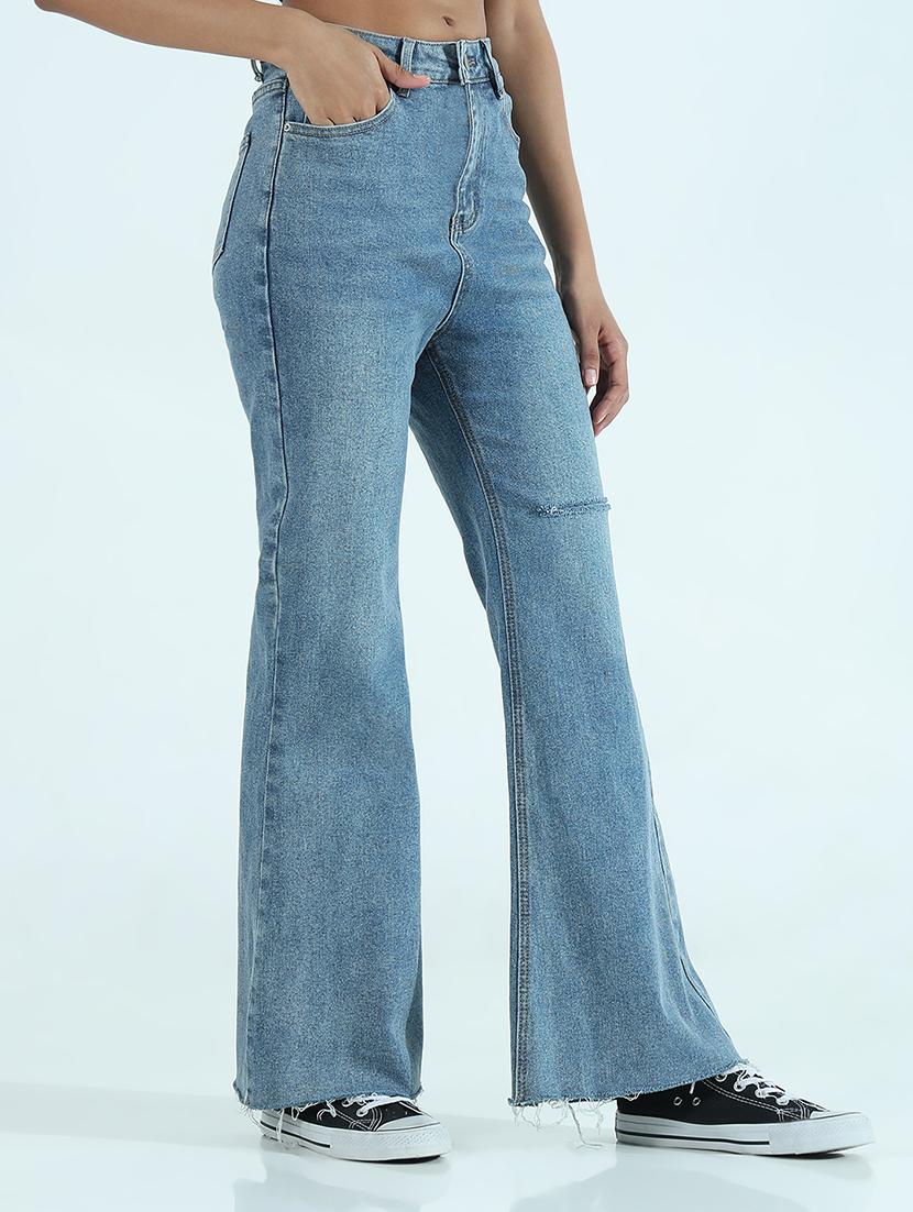 women solid high rise bootcut jean - 21941826 - Standard Image - 3